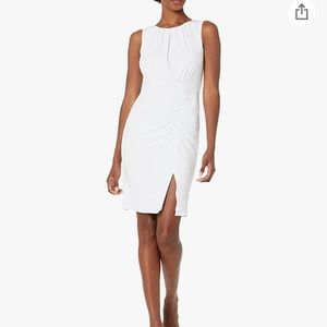 Calvin Klein Women's Ruched Sheath with Front Slit